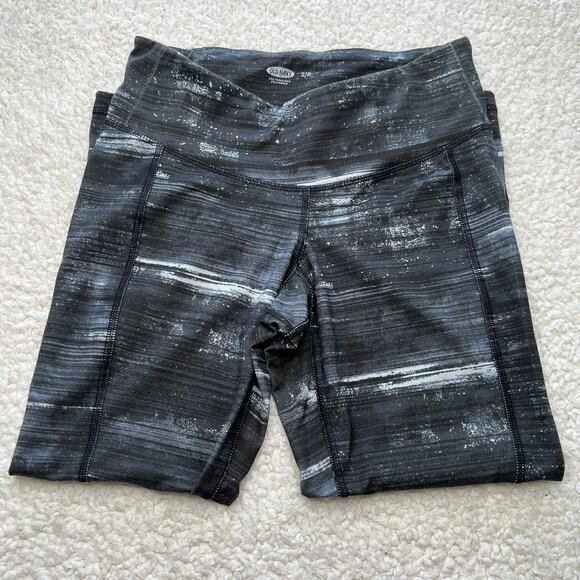 Old Navy Cropped Gray Black Leggings Small - Picture 2 of 9